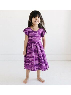 NWT Little Sleepies Berry Camo Twirl Dress Size: 3T